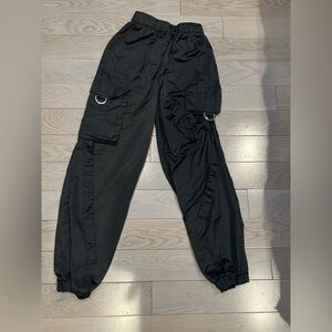Forever 21 Black Cargo Pants with Elastic Cuffs